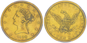 10 Dollars, Philadelphia, 1840 , AU 16.72 g.
Ref : Fr.155, KM#66.2
Conservation : PCGS XF 45