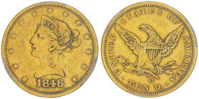 10 Dollars, New Orleans, 1846 O , AU 16.72 g.
Ref : Fr.156, KM#66.2
Conservation : PCGS VF 25