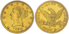 10 Dollars, New Orleans, 1858 O , AU 16.72 g.
Ref : Fr.156, KM#66.2
Conservation : PCGS AU 50