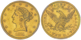 10 Dollars, Philadelphia, 1874, AU 16.72 g.
Ref : Fr.158, KM#102
Conservation : PCGS AU 55