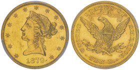 10 Dollars, Philadelphia, 1879, AU 16.72 g.
Ref : Fr.158, KM#102
Conservation : PCGS MS 61