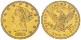 10 Dollars, New Orleans, 1880 O , AU 16.72 g.
Ref : Fr.159, KM#102
Conservation : PCGS AU 53