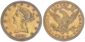 10 Dollars, Carson City, 1881 CC, AU 16.72 g.
Ref : Fr.161, KM#102
Conservation : PCGS AU 53