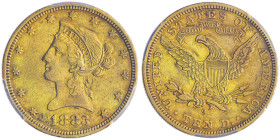 10 Dollars, New Orleans, 1883 O , AU 16.72 g.
Ref : Fr.159, KM#102
Conservation : PCGS XF 45 
Quantité : 40/50 exemplaires. Rarissime