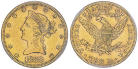 10 Dollars, San Francisco, 1888 S, AU 16.72 g.
Ref : Fr.160, KM#102
Conservation : PCGS AU 58