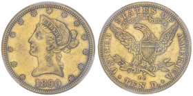 10 Dollars, Carson City, 1890 CC, AU 16.72 g.
Ref : Fr.161, KM#102
Conservation : PCGS AU 53