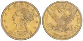10 Dollars, San Francisco, 1893 S, AU 16.72 g.
Ref : Fr.160, KM#102
Conservation : PCGS MS 63