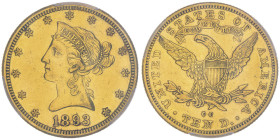 10 Dollars, Carson City, 1893 CC, AU 16.72 g.
Ref : Fr.161, KM#102
Conservation : PCGS AU 53
