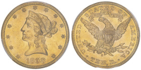 10 Dollars, San Francisco, 1898 S, AU 16.72 g.
Ref : Fr.160, KM#102
Conservation : PCGS MS 62