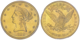 10 Dollars, San Francisco, 1899 S, AU 16.72 g.
Ref : Fr.160, KM#102
Conservation : PCGS MS 61