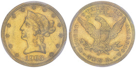 10 Dollars, New Orleans, 1903 O , AU 16.72 g.
Ref : Fr.159, KM#102
Conservation : PCGS AU 58