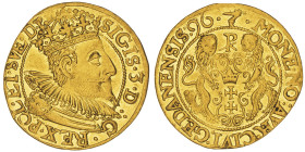 Poland
Sigismund III Vasa, 1587-1632
Ducat, Gdansk (Danzig), 1596, AU 3.41 g.
Ref : Friedberg 10, Kopicki 7518 (R3), Kaleniecki 157-158 (pomieszane od...