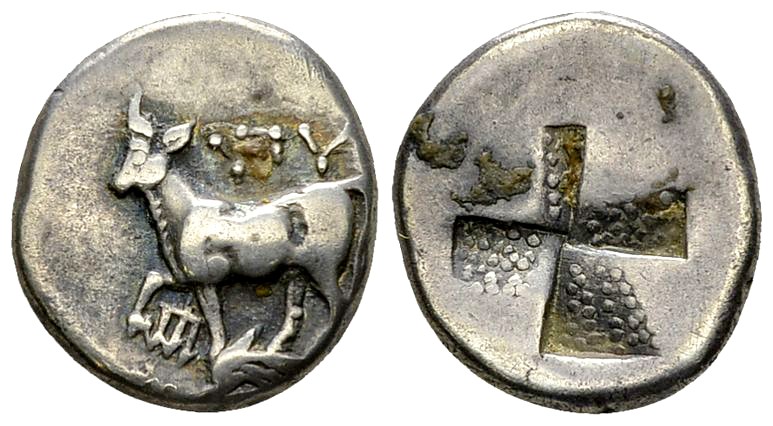 Byzantion AR Drachm, c. 387/6-340 BC 

 Thrace, Byzantion . AR Drachm (9-11 mm...