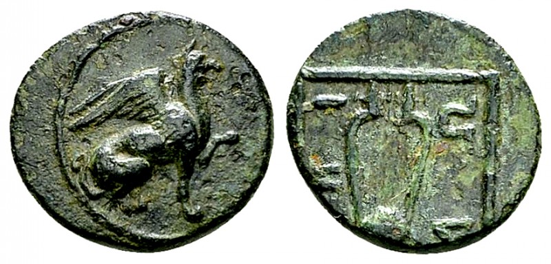 Teos AE13, c. 4th to 2nc century BC 

Ionia, Teos . AE13 (1.68 g), c. 4th to 2...