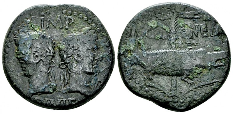 Augustus and Agrippa, Nemausus 

 Augustus (27 BC - 14 AD) and Agrippa. AE Dup...