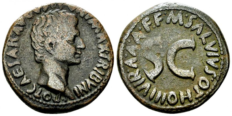 Augustus AE As, M. Salvius Otho 

 Augustus (27 BC-14 AD). AE As (26 mm, 11.11...