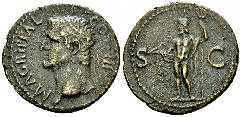 Agrippa AE As, Neptune reverse 

 Agrippa (+12). AE As (28-29 mm, 9.82 g), Rom...