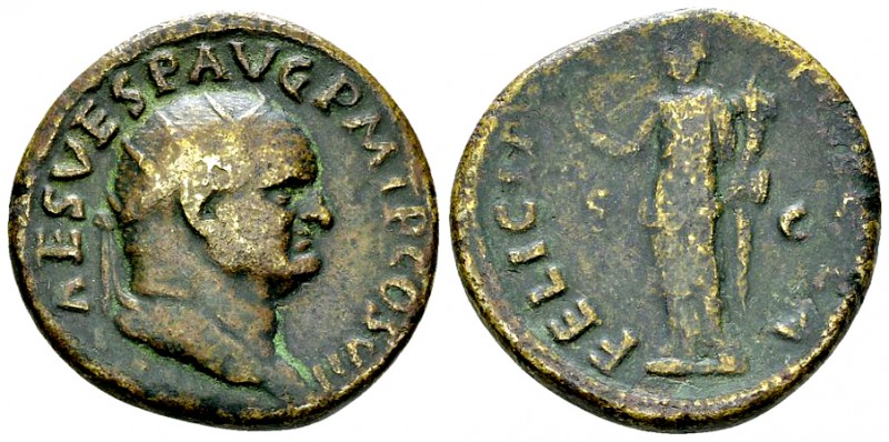 Vespasianus AE Dupondius, Felicitas reverse 

 Vespasianus (69-79 AD). AE Dupo...