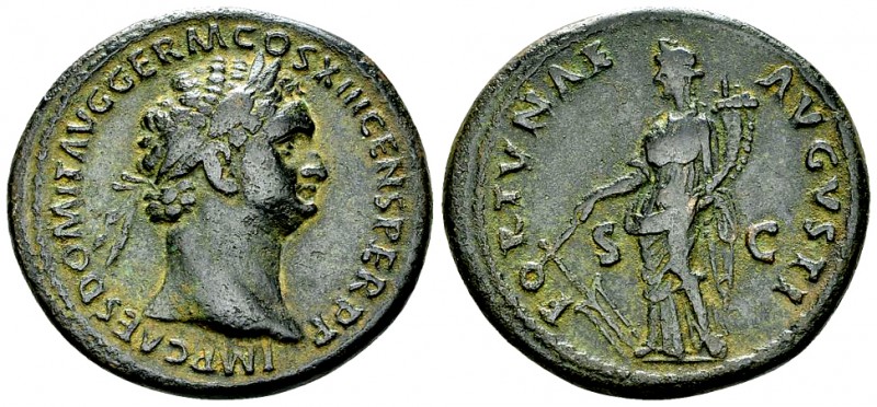 Domitianus AE As, Fortuna reverse 

 Domitianus (81-96 AD). AE As (29 mm, 12.2...
