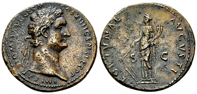 Domitianus AE As, Fortuna reverse 

 Domitianus (81-96 AD). AE As (29 mm, 11.0...