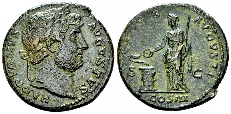 Hadrianus AE As, Salus reverse 

 Hadrianus (117-138 AD). AE As (27 mm, 12.18 ...