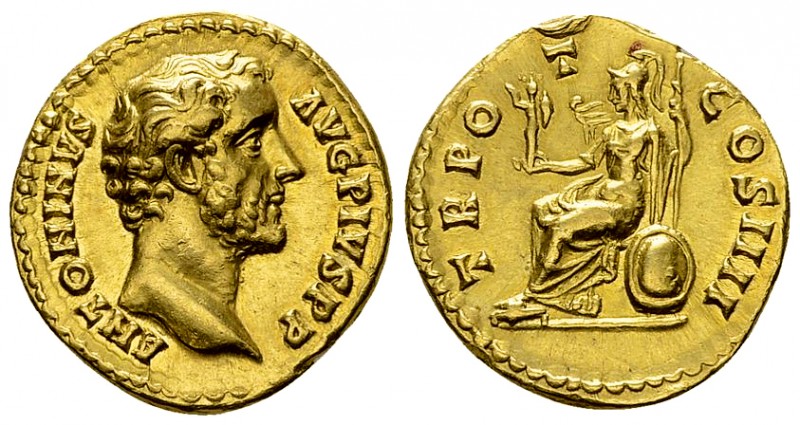 Antoninus Pius Aureus, Roma reverse 

 Antoninus Pius (138-161 AD). Aureus (19...