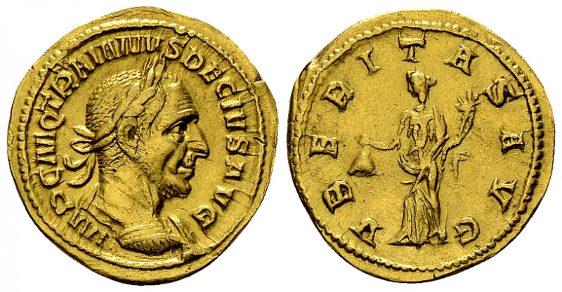 Traianus Decius Aureus, Uberitas reverse 

 Traianus Decius (249-251 AD). Aure...