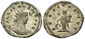 Gallienus Antoninianus, Aequitas reverse 

 Gallienus (253-268 AD). Silvered Antoninianus (21-23 mm, 3.17 g), Antioch.
Obv. GALLIENVS P F AVG, Radi...