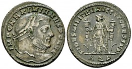 Maximianus Herculius AE Nummus, Fides reverse 

 Maximianus I Herculius (305-307 AD). AE Nummus (28-29 mm, 9.13 g), Aquileia, 305/306.
Obv. IMP C M...