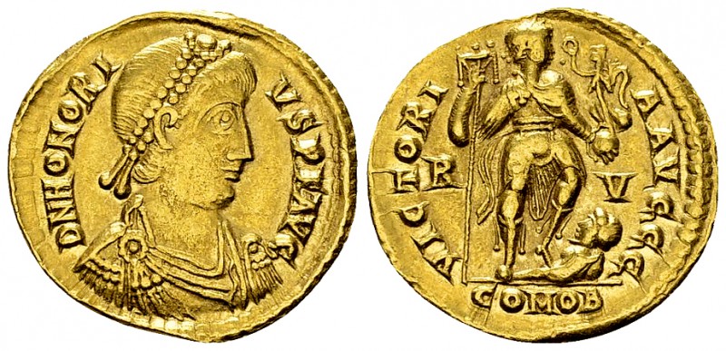 Honorius AV Solidus, Ravenna 

 Honorius (393-423 AD). AV Solidus (20-21 mm, 4...