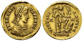 Arcadius AV Solidus, Rome, rare 

 Arcadius (383-408 AD). AV Solidus (21 mm, 4.46 g), Rome, 404/407-408. 
Obv. D N ARCADIVS P F AVG, Pearl-diademed...