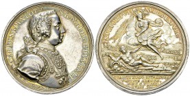 Maria Theresia, AR Medaille 1744 

RDR. Maria Theresia (1740-1780). AR Medaille 1744 (49.5 mm, 44.44 g), auf die Überquerung des Rheins durch die Ar...
