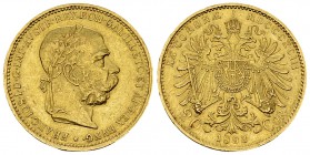 Austria, AV 20 Corona 1893 

 Austria . Franz Joseph I. AV 20 Corona 1893 (6.76 g).
KM 2806.

Vorzüglich.