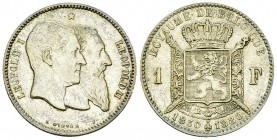 Belgium AR 1 Franc 1880 

Belgium, Kingdom. Leopold II (1865-1909). AR 1 Franc 1880 (23 mm, 4.98 g), 50th Anniversary of Independence. 
KM 38.

A...