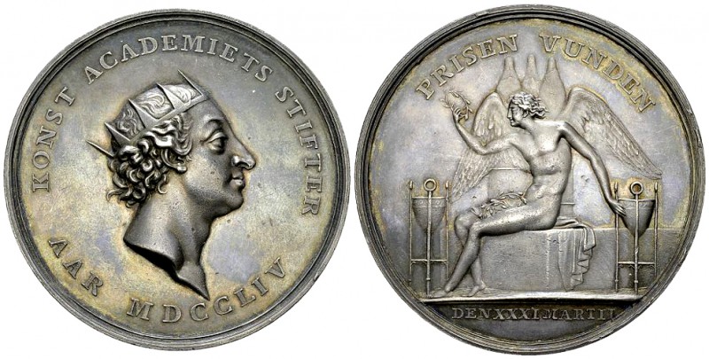 Denmark, AR Medal 1754, Prize Medal of the Academy of Arts 

Denmark. Frederic...