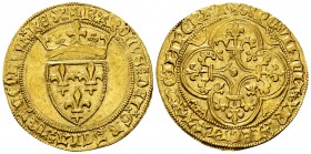 Charles VI, Ecu d'or à la couronne, presque FDC 

Royaume de France. Charles VI (1380-1422). Ecu d'or à la couronne (29 mm, 3.95 g).
Av. + KAROLVS:...