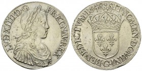 Louis XIV, AR Ecu à la mèche longue 1648 G, Poitiers 

France, Royaume. Louis XIV (1643-1715 AD). AR Ecu à la mèche longue 1648 G (27.21 g), Poitier...