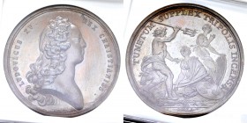 Louis XV AE Medaille 1728 

France, Royaume. Louis XV (1715-1774). AE Medaille 1728. Bombardement de Tripoli. Par Jean Duvivier. 
Av. LUDOVICUS XV ...