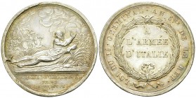 France, AR Medal 1796, Crossing ot the Tagliamento 

 France, Ière République. Directoire (1795-1799). AR Medal 1797 (43 mm, 30.41 g). Crossing of t...