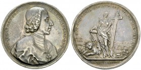 Cardinal Henry of York, AR Medal 1788 

Great Britain. Cardinal Henry of York . AR Medal 1788 (53 mm, 65.41 g), commemorating the Death of Prince Ch...
