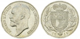 Liechtenstein, AR Krone 1915 

Liechtenstein, Fürstentum. Johann II (1858-1929). AR Krone 1915 (23 mm, 4.98 g). 
KM Y2. 

Fast FDC.