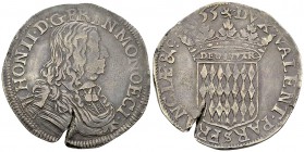 Honoré II AR Ecu 1655, rare 

Monaco. Honoré II (1604-1662). AR Écu 1655 (42 mm, 27.16 g).
Obv. HONO II D G PRIN MONOECI, Draped and armored bust t...