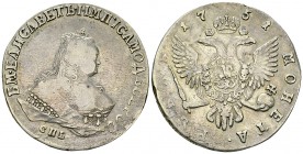 Elisabeth I AR Rouble 1751 

Russia. Elisabeth I (1741-1761). AR 1 Rouble 1751 (40-41 mm, 25.73 g), St. Petersburg.
KM 19b4.

Nicely toned and al...
