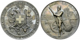 Genf, AR Medaille 1887, Tir fédéral 

Schweiz, Genf. AR Medaille 1887 (45 mm, 38.44 g), auf das Tir fédéral.
Richter 628b.

Perfektes, fein getön...