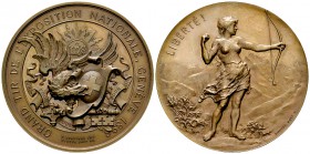 Genf, AE Medaille 1896, Grand tir de l'exposition nationale 

Schweiz, Genf . AE Medaille 1896 (47 mm, 45.85 g), auf das Grand tir de l'exposition n...