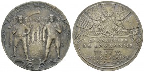 Lausanne, AR Medaille 1900, Carabiniers de Lausanne 

Schweiz, Lausanne . AR Medaille 1900 (50 mm, 61.66 g), auf das Tir du 75. anniversaire (1825-1...
