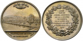 Genf, AE Medaille 1862, Mont-Blanc-Brücke 

Schweiz, Genf . AE Medaille 1862 (51 mm, 74.67 g), auf die Eröffnung der Mont-Blanc-Brücke.
SM 1568.
...