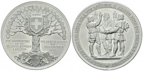 Schweiz, Alu Medaille 1891 

 Schweiz, Eidgenossenschaft. Aluminium-Medaille 1891 (50 mm, 15.69 g), zur Erinnerung and die VI. Säkularfeier.

FDC....