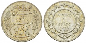 Tunisia AR 1 Franc 1915 A, Paris 

 Tunisia . AR 1 Franc 1915 A (23 mm, 5.00 g), Paris.
KM 238.

FDC.