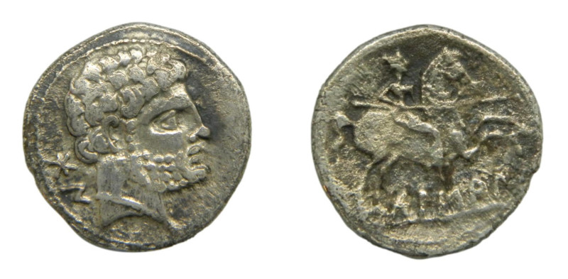 Bolscan (Huesca). Siglos II-I aC. Denario. 3,55 gr. AR.
BC